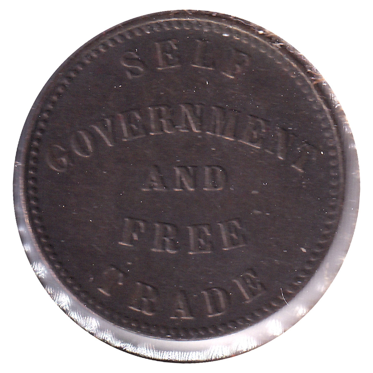 PE-7C4 1857 PEI Self Government & Free Trade Bank Token Very Fine (VF20)