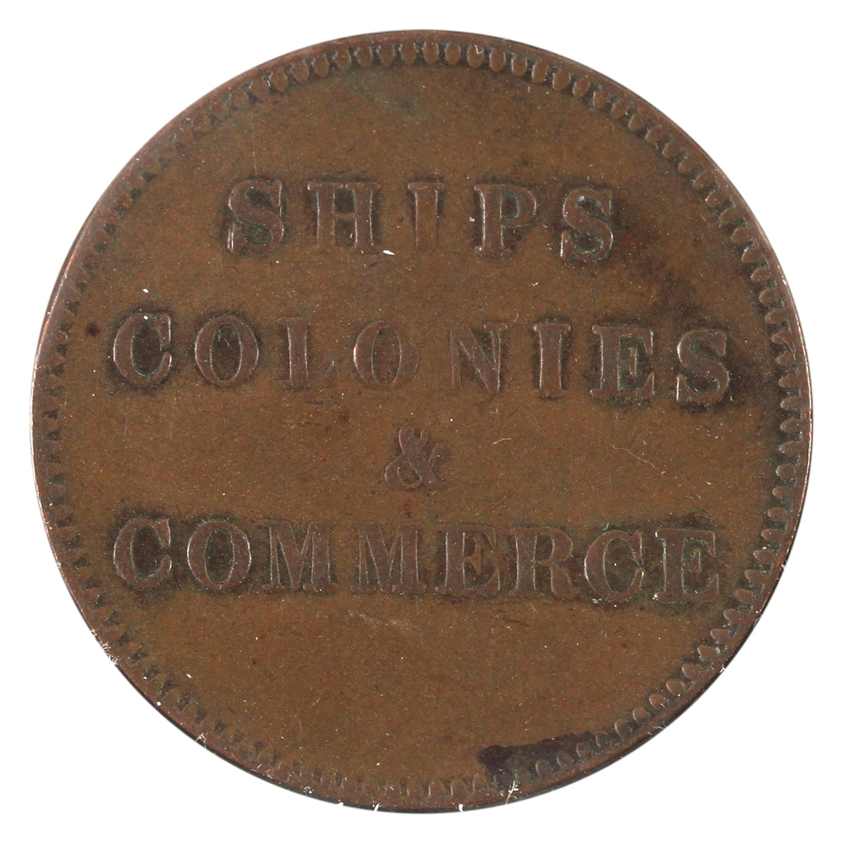 PE-10-31 (1835) PEI Ships, Colonies, & Commerce Token, Extra Fine (EF40)