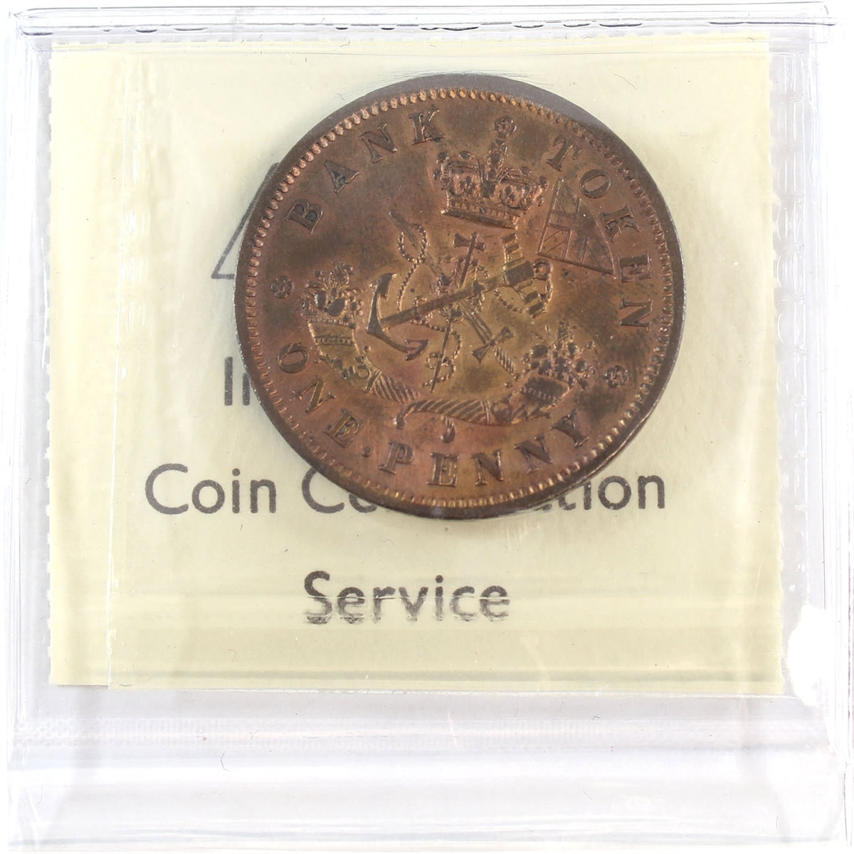 PC-6C1 1854 Province of Canada, Bank of Upper Canada Penny Token ICCS Certified EF45