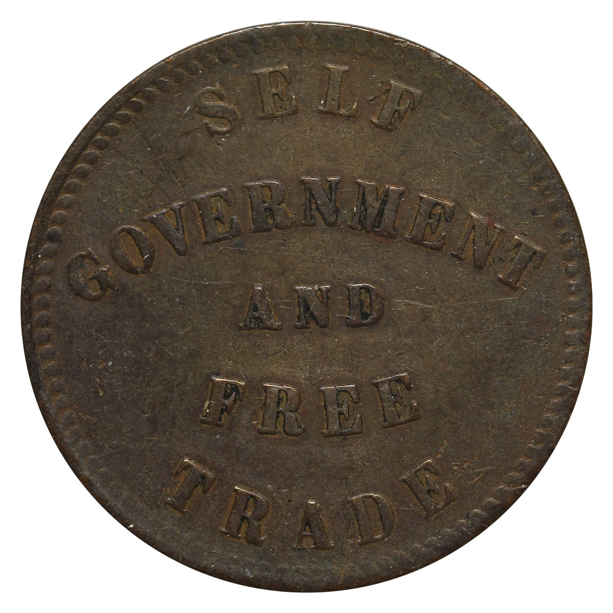 PE-7C4 1857 PEI Self Government & Free Trade Bank Token VF-EF (VF30) $