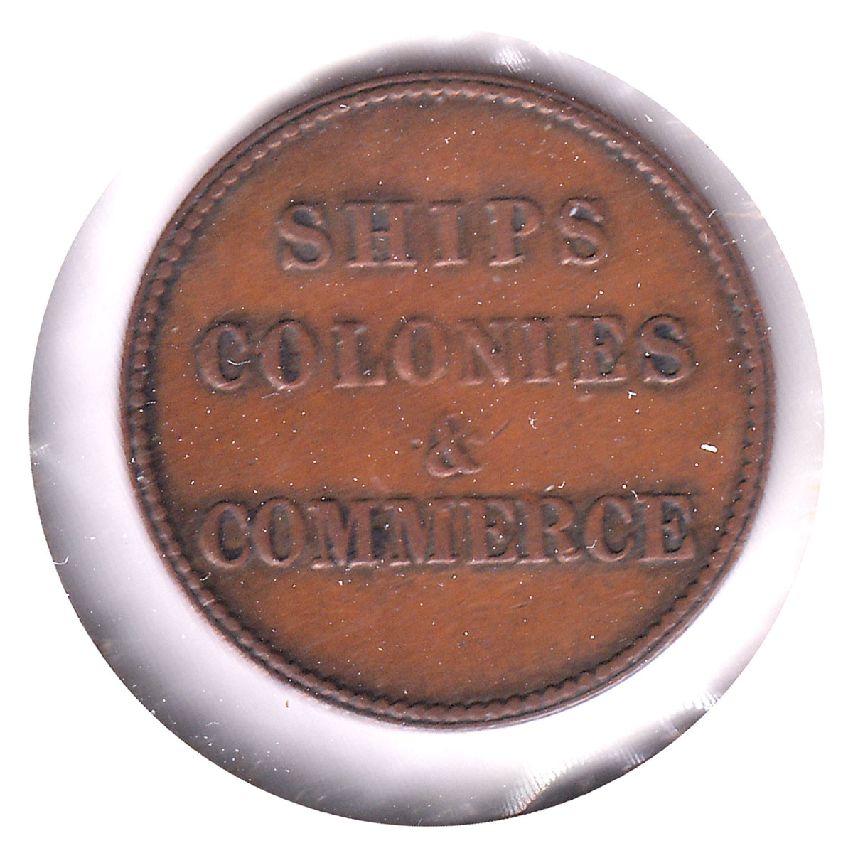 PE-10-26 No Date (1835) PEI Ships Colonies & Commerce Bank Token, VF-EF (VF30)