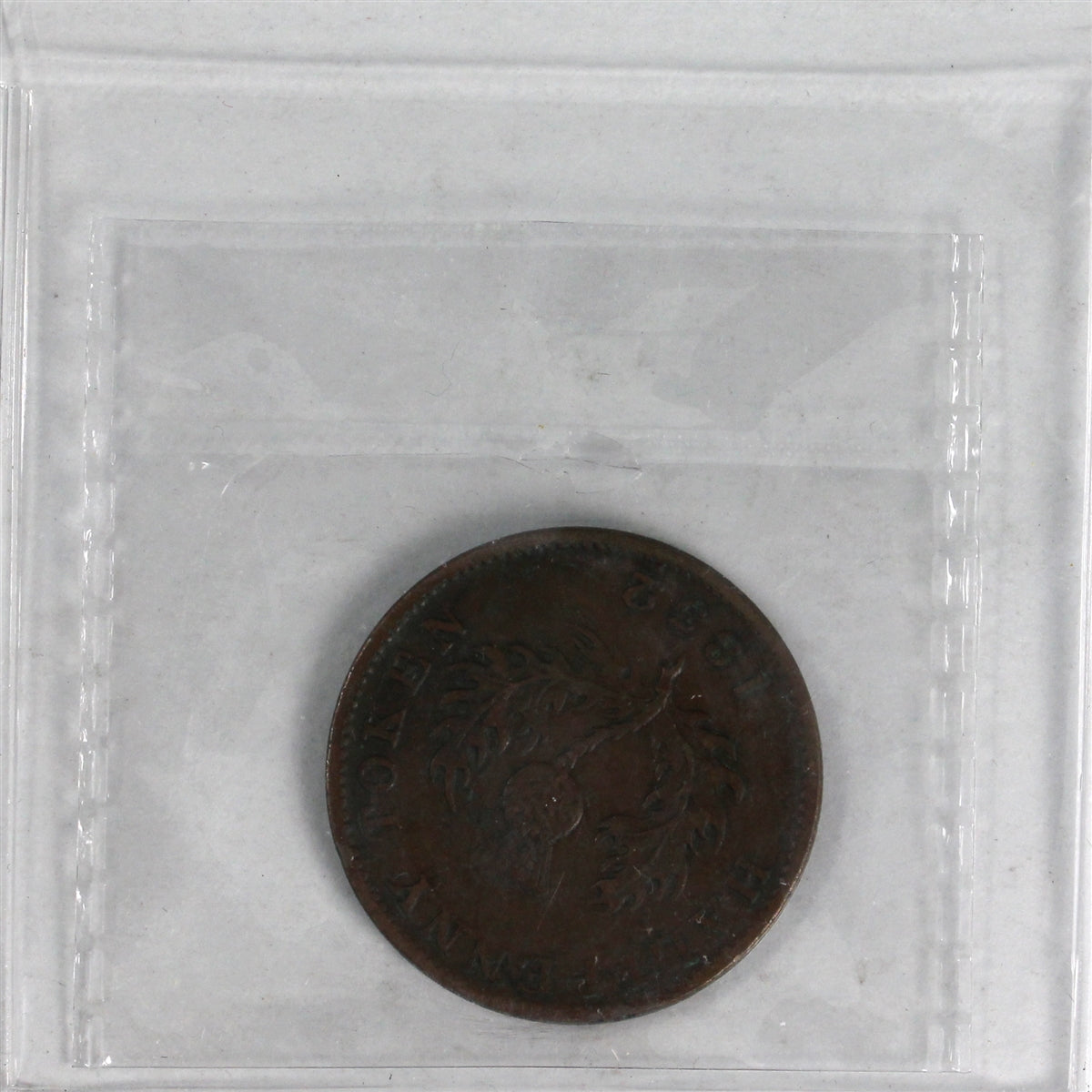 NS-1D2 1832 Nova Scotia George IV Thistle Halfpenny Token ICCS Certified EF40 BR# 871