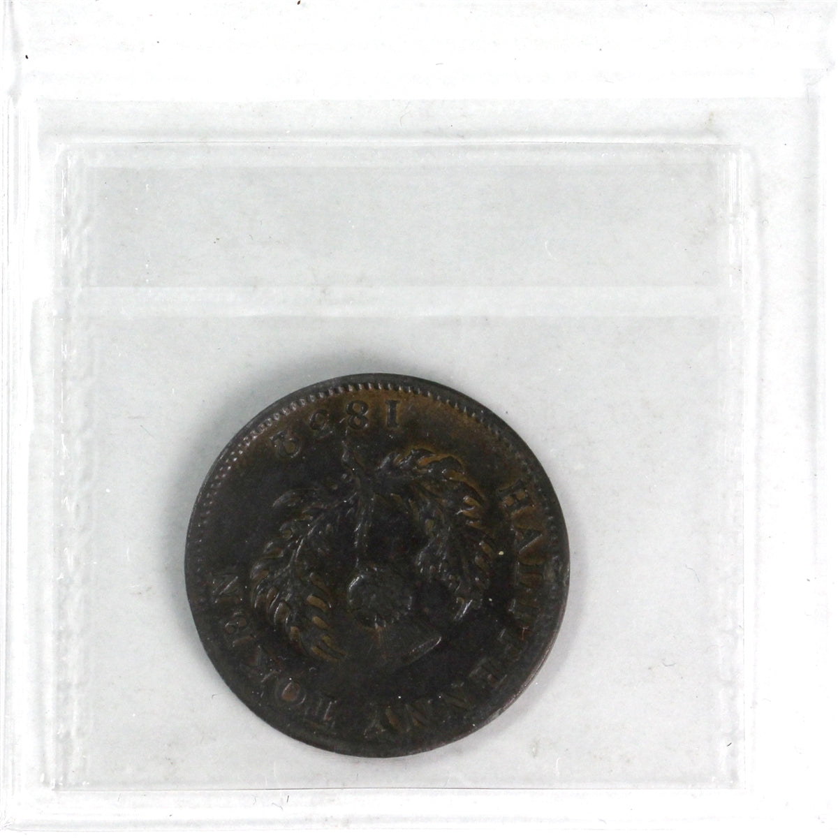 NS-1D3 1832 Nova Scotia George IV Thistle Halfpenny Token ICCS Certified EF40 BR# 871