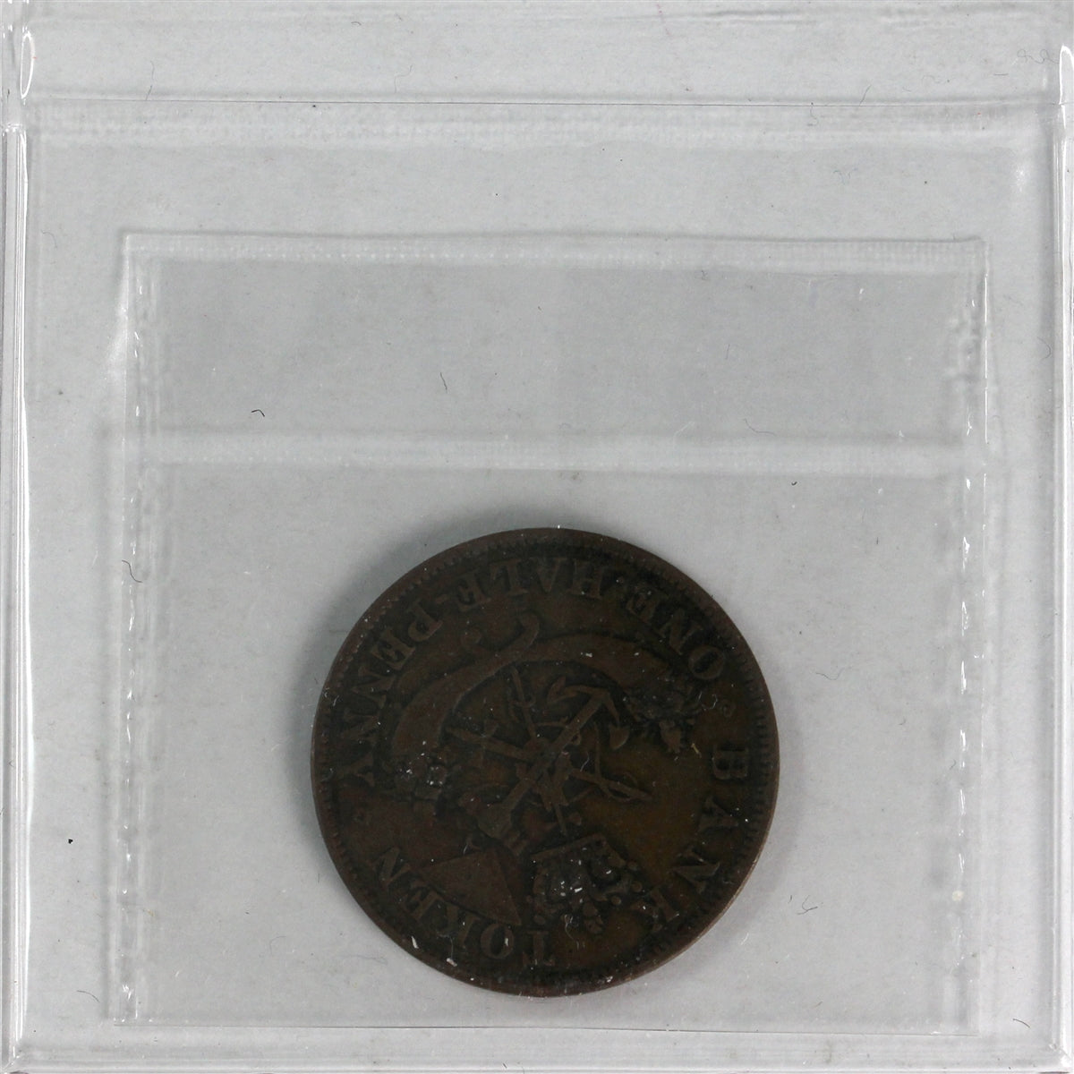 PC-5C2 1854 Province of Canada Bank of Upper Canada Halfpenny Token ICCS Certified F12