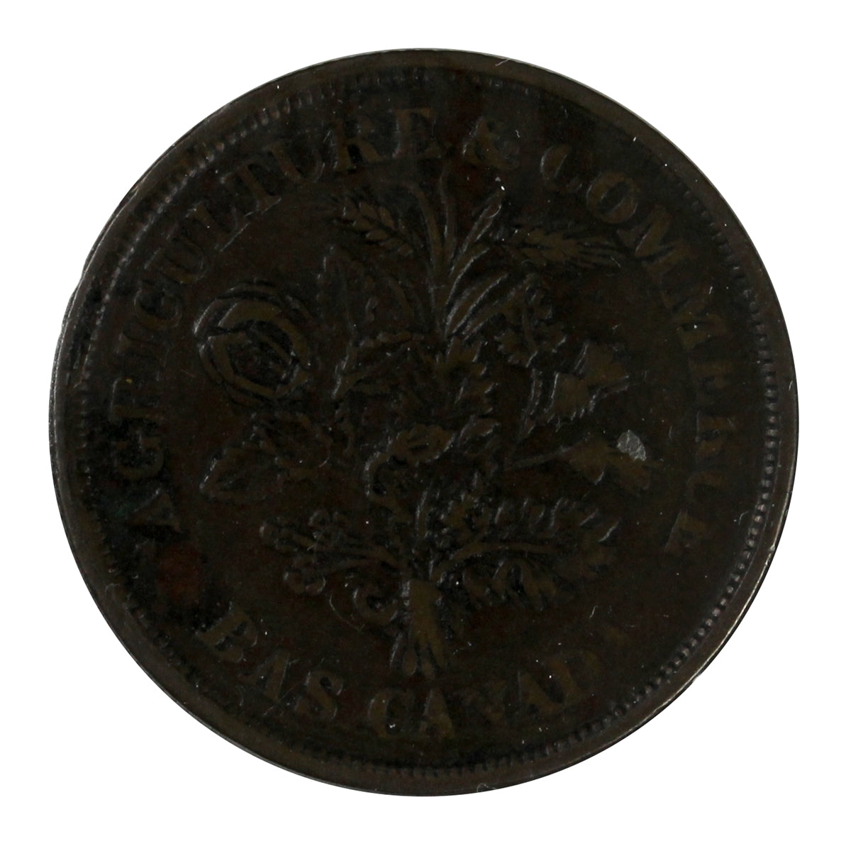 LC-5A3 (1838) Lower Canada Banque du Peuple, Montreal Un Sou Extra Fine (EF40)