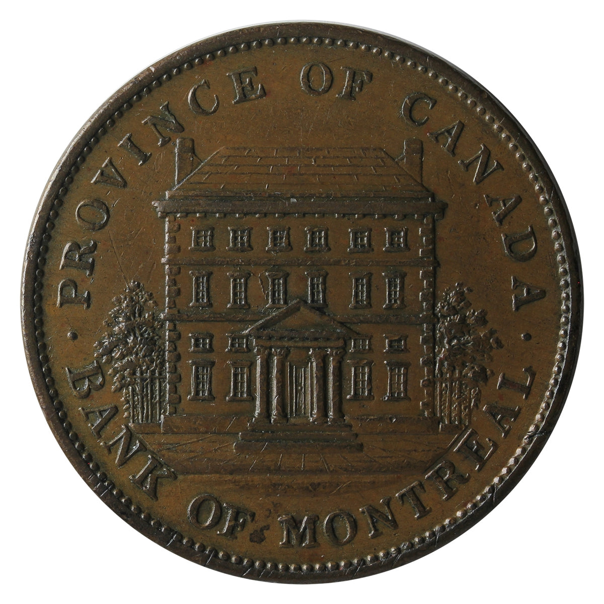 PC-2B 1842 Province of Canada Bank of Montreal Penny Token AU-UNC