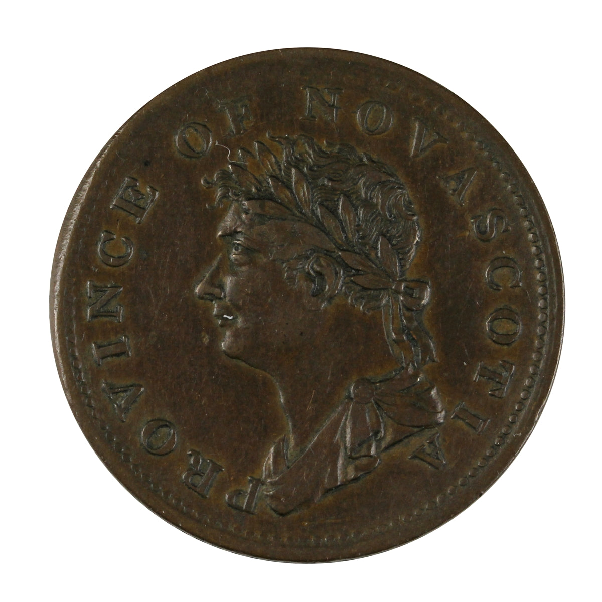 NS-1B1 1823 Nova Scotia Thistle Half Penny Token Extra Fine (EF40) $
