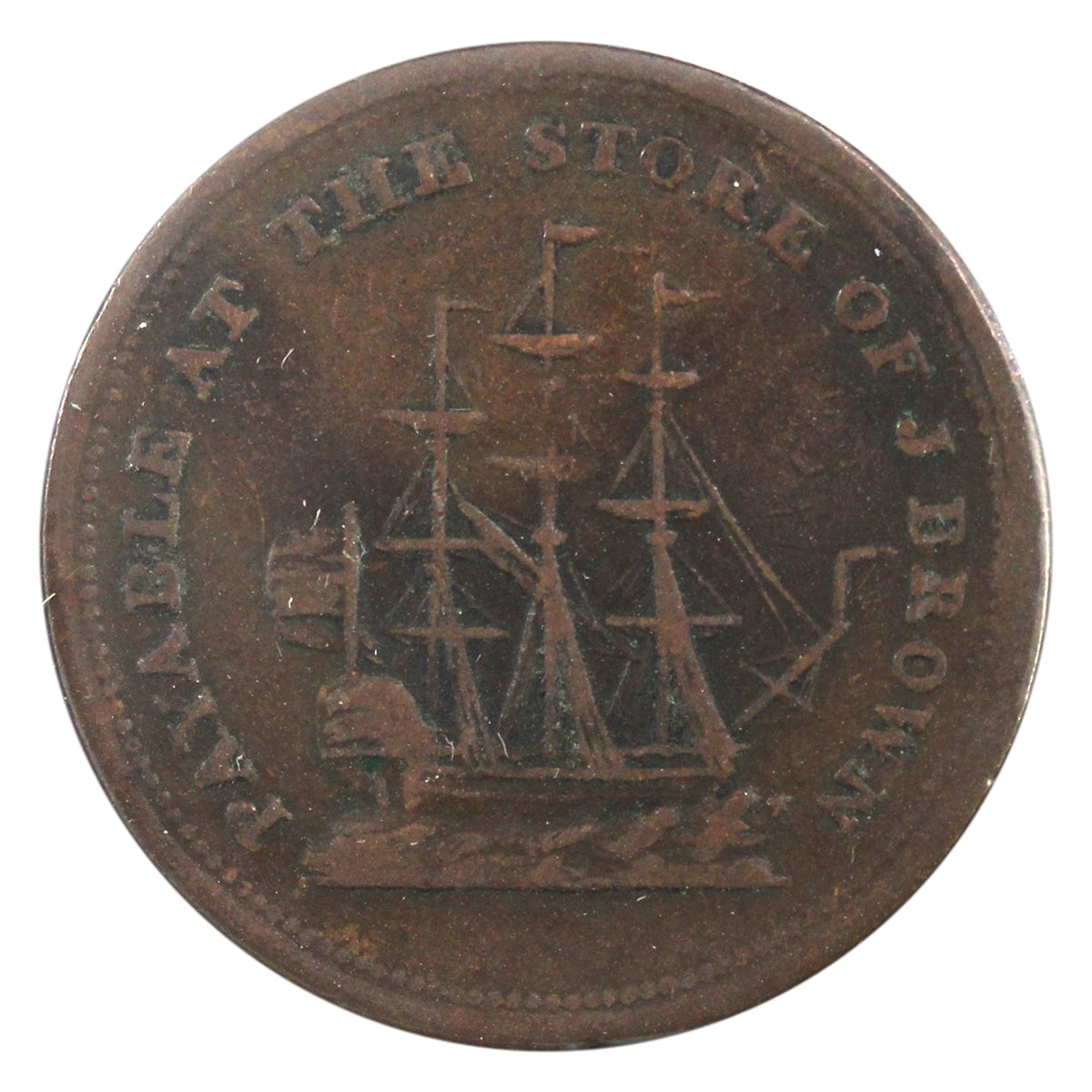 NS-16A1 Nova Scotia John Brown Halifax Halfpenny Token VF-EF (VF30) $