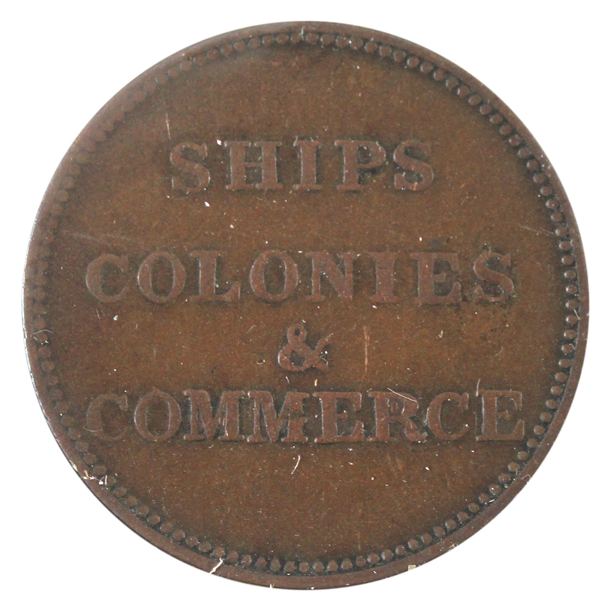 PE-10-36 No Date PEI Ships, Colonies, & Commerce Token, Very Fine (VF20)