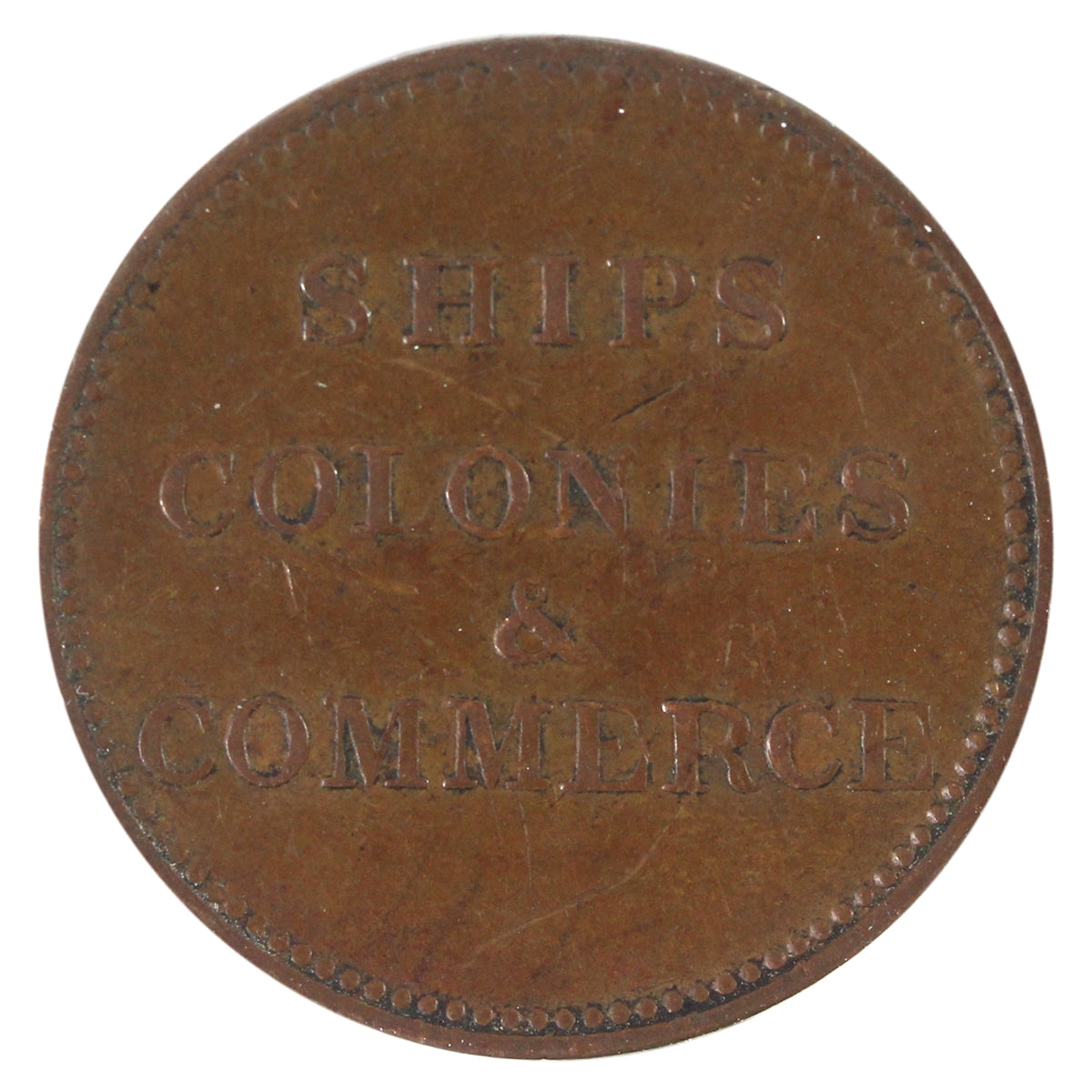 PE-10-37 No Date PEI Ships, Colonies, & Commerce Token, VF-EF (VF30) $