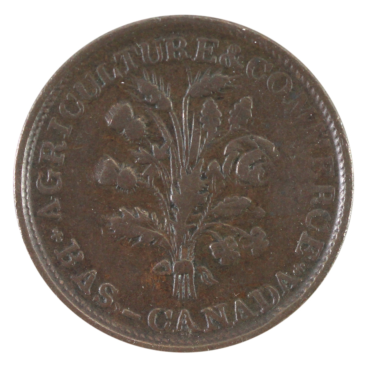 LC-33A1 No Date Lower Canada Un Sou, Montreal Agriculture & Commerce Token VF-EF (VF-30) $