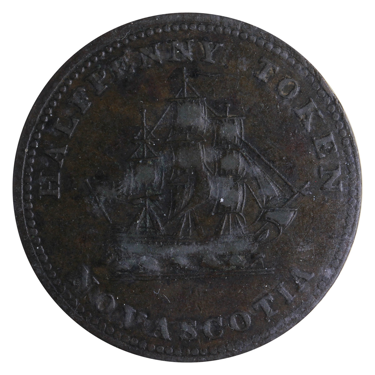 NS-11A1 1815 Nova Scotia Starr & Shannon Halifax Half Penny Token ICCS Certified VF30