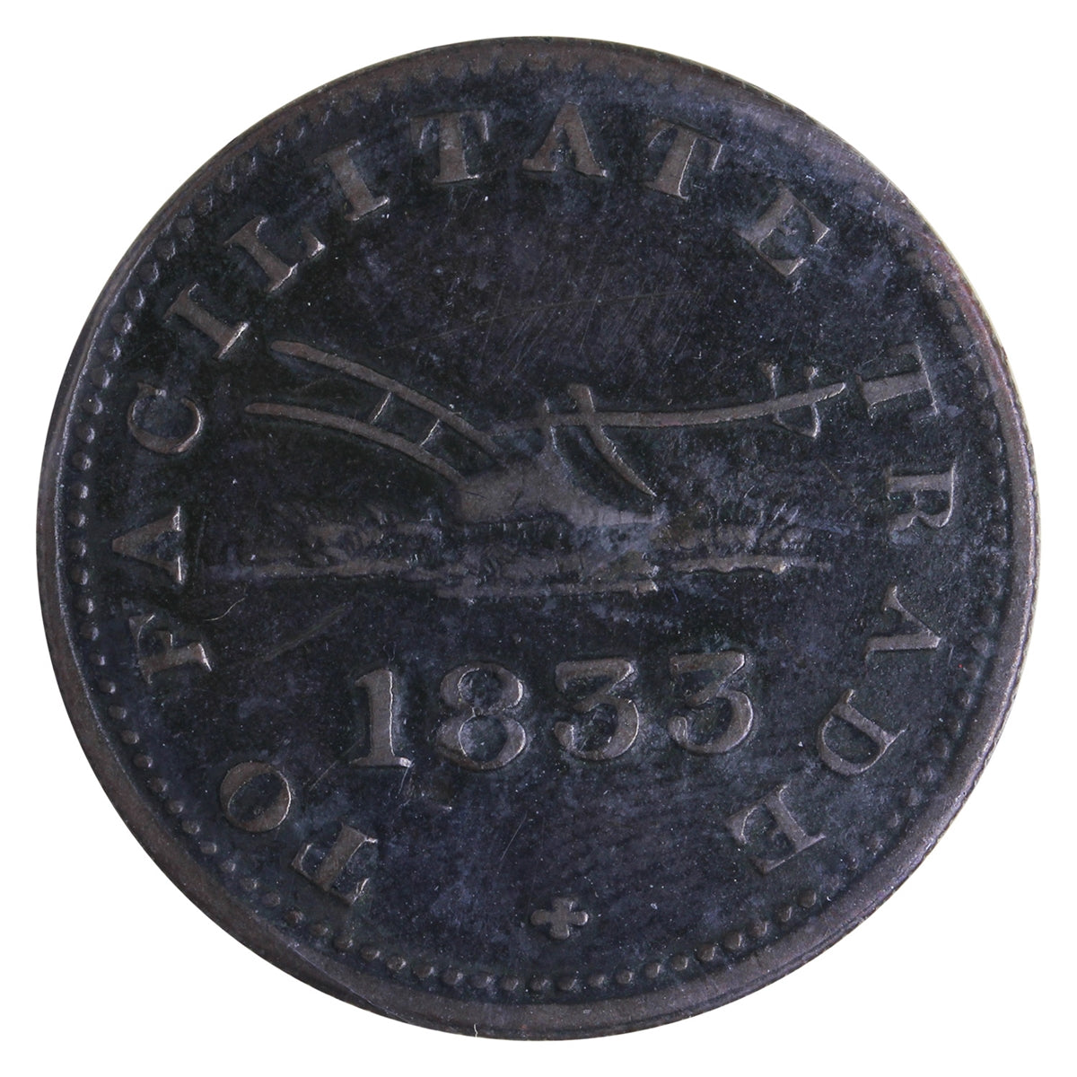 UC-12B2 1833 Upper Canada To Facilitate Trade Half Penny Token ICCS Certified VF20