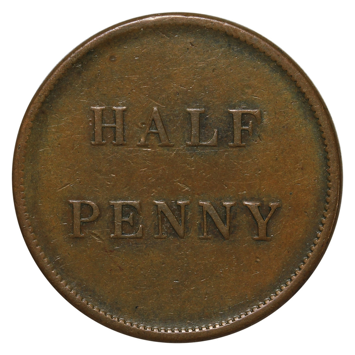 LC-13A 1830 Lower Canada Duncan & Co. Half Penny Token F-VF (F15)