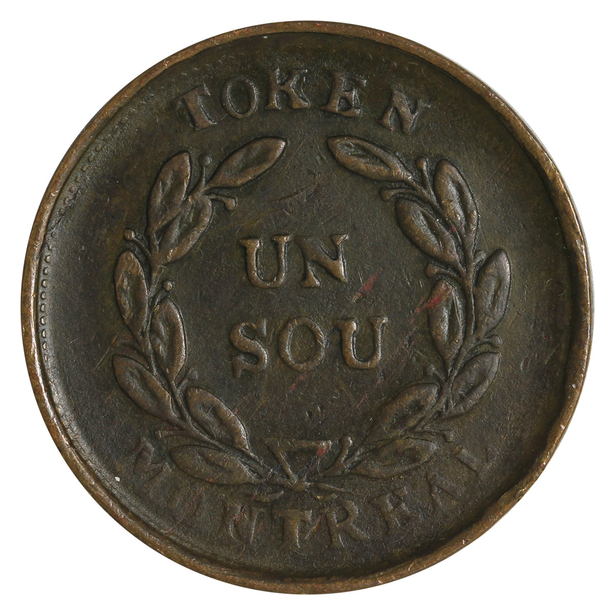 LC-24A1 Lower Canada Un Sou, Agriculture & Commerce Token Very Fine (VF-20)