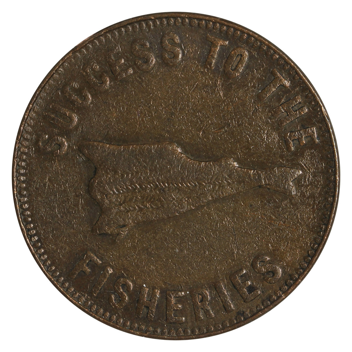 PE-5B1 (1860) PEI Speed the Plough, Success to the Fisheries Token Very Fine (VF20)