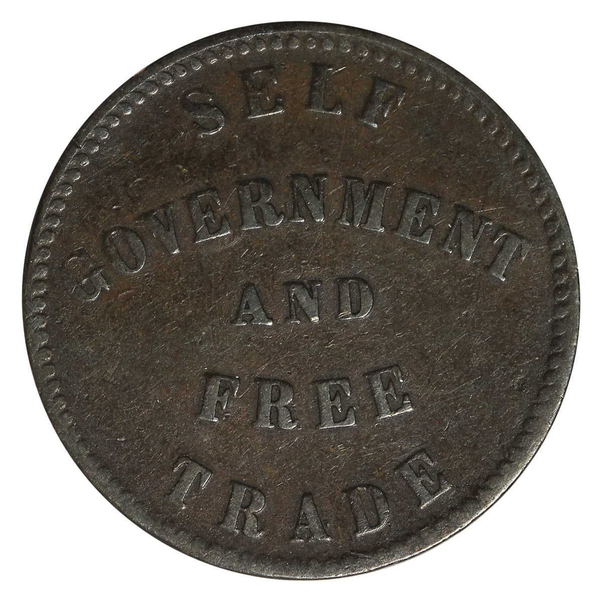 PE-7C3 1857 PEI Self Government & Free Trade Token Very Fine (VF20)