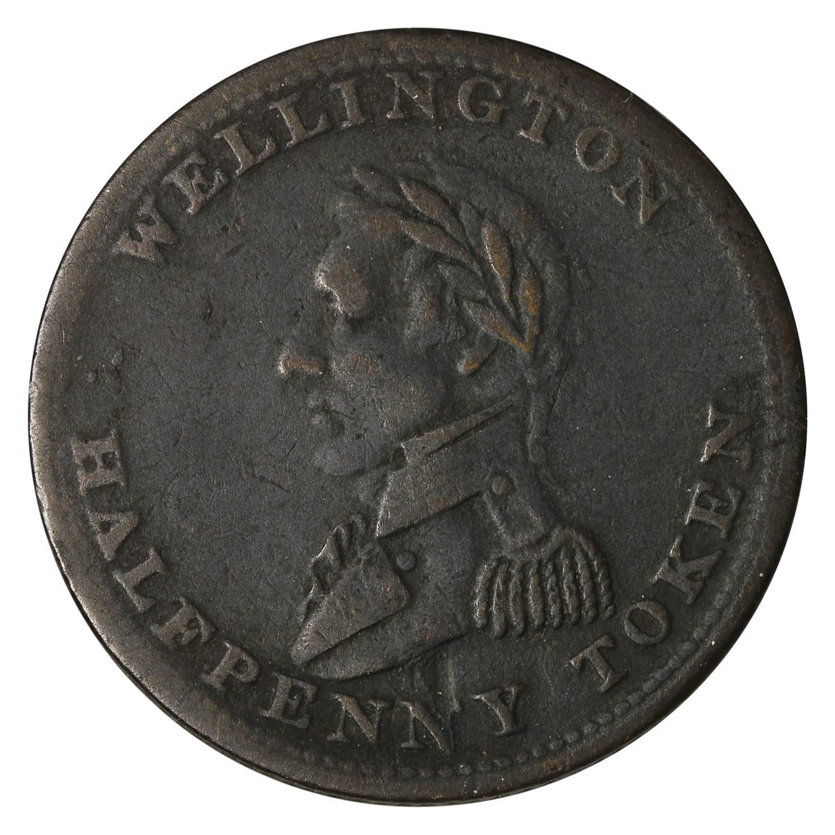 WE-8A3 1814 Wellington Half Penny Token Very Fine (VF20)