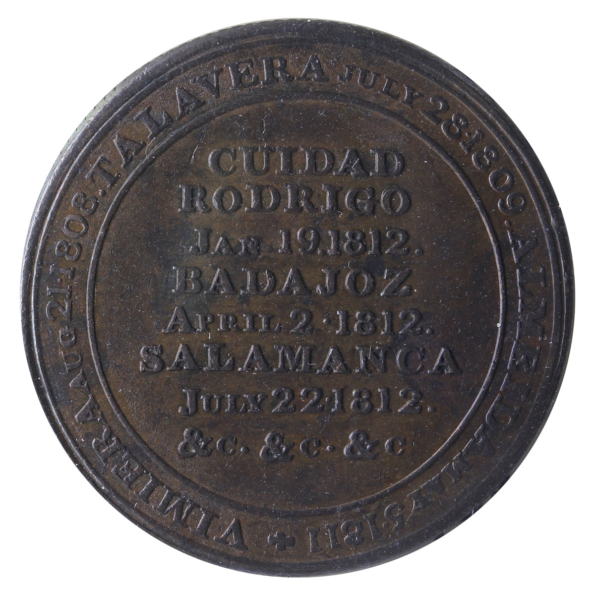 WE-11A1 Wellington Cuidad Rodrigo Salamanca Token ICCS Certified AU50 BR #987