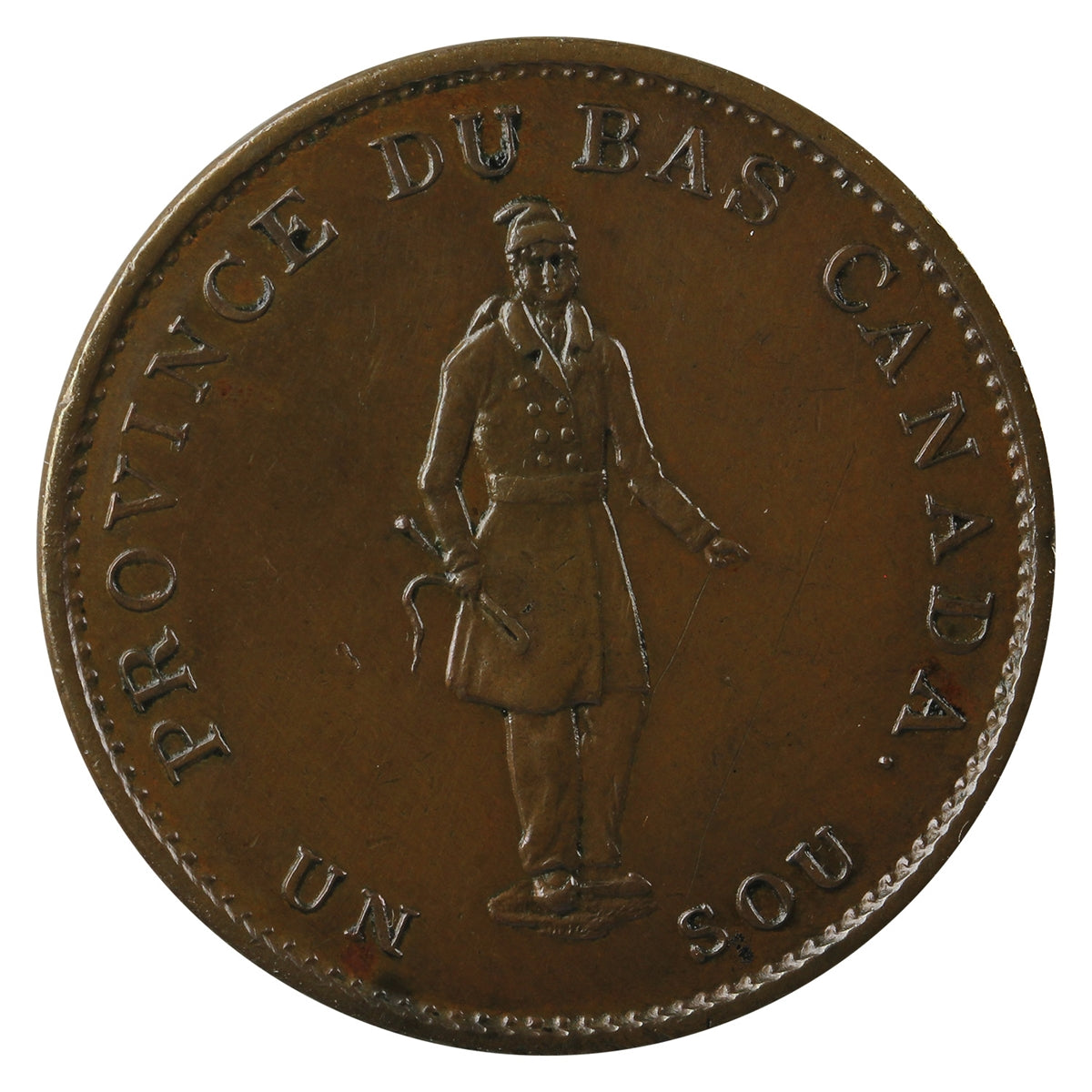 LC-8A1 1837 Lower Canada, City Bank Half Penny Token AU-UNC (AU55) $