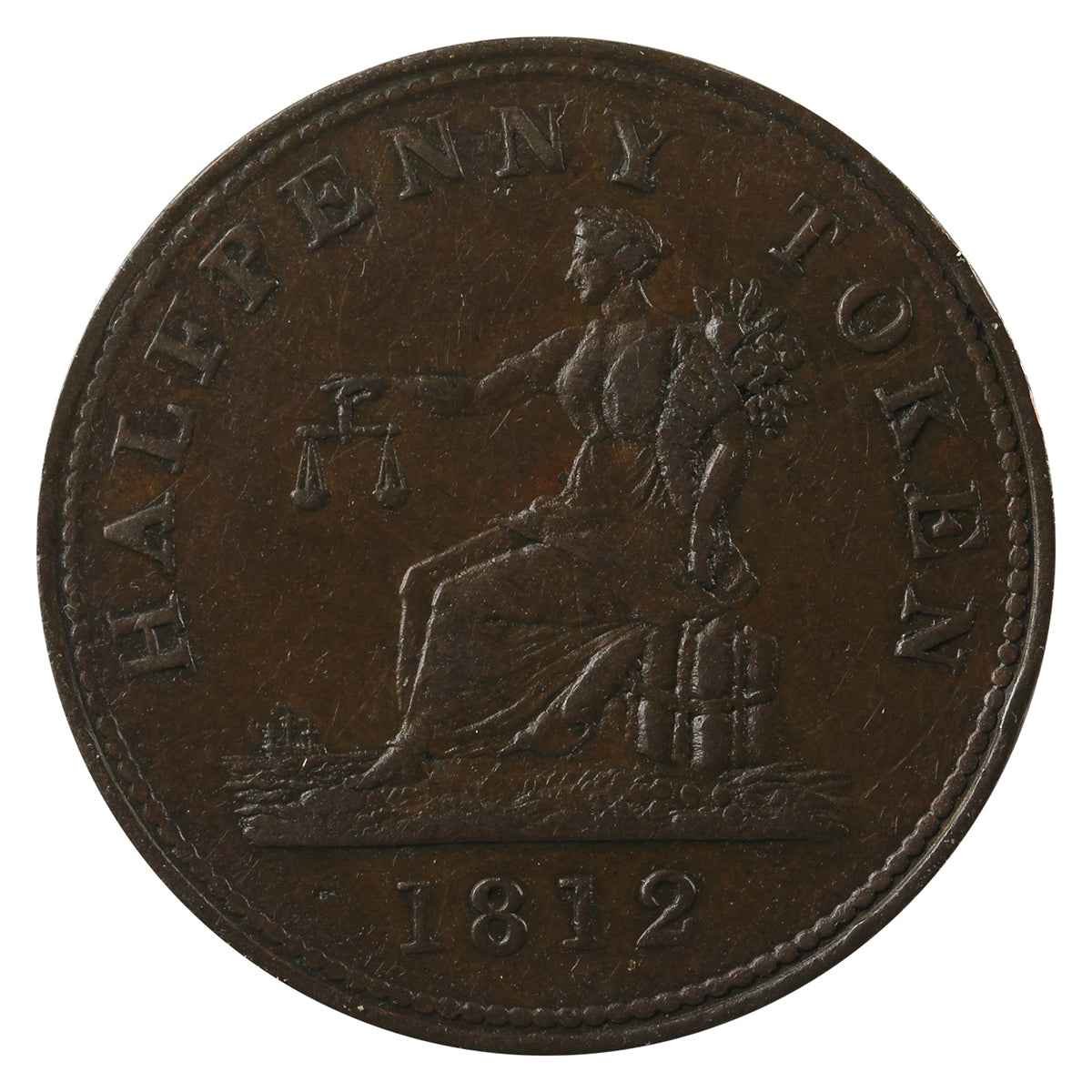 LC-48-22 1812 Lower Canada Tiffin Token EF-AU (EF45) $
