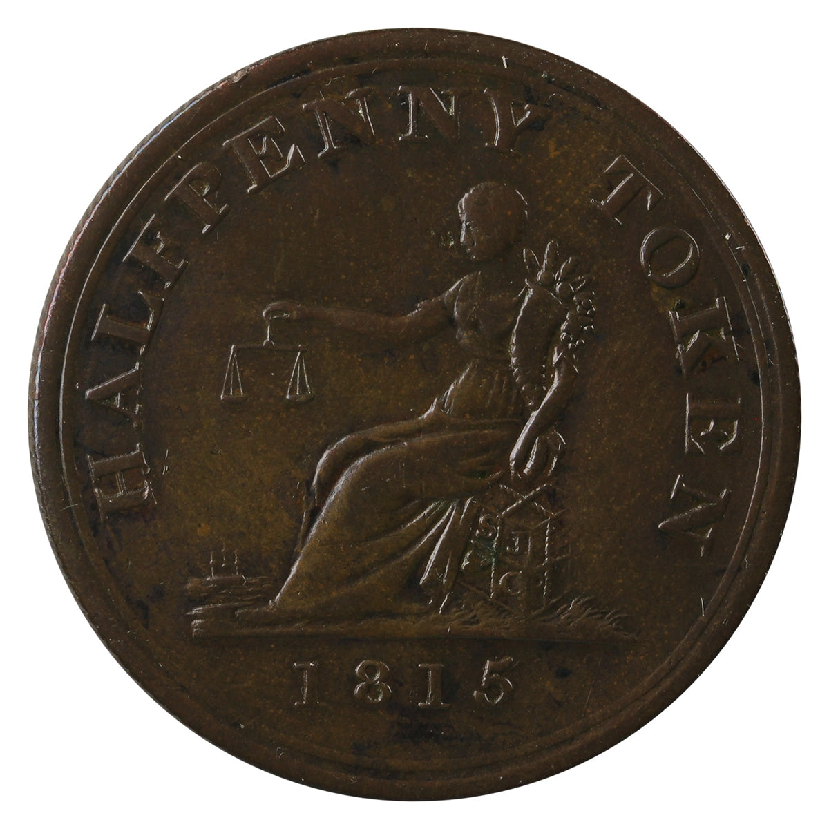 LC-56B1 1815 Lower Canada Halfpenny Token Extra Fine (EF40) $