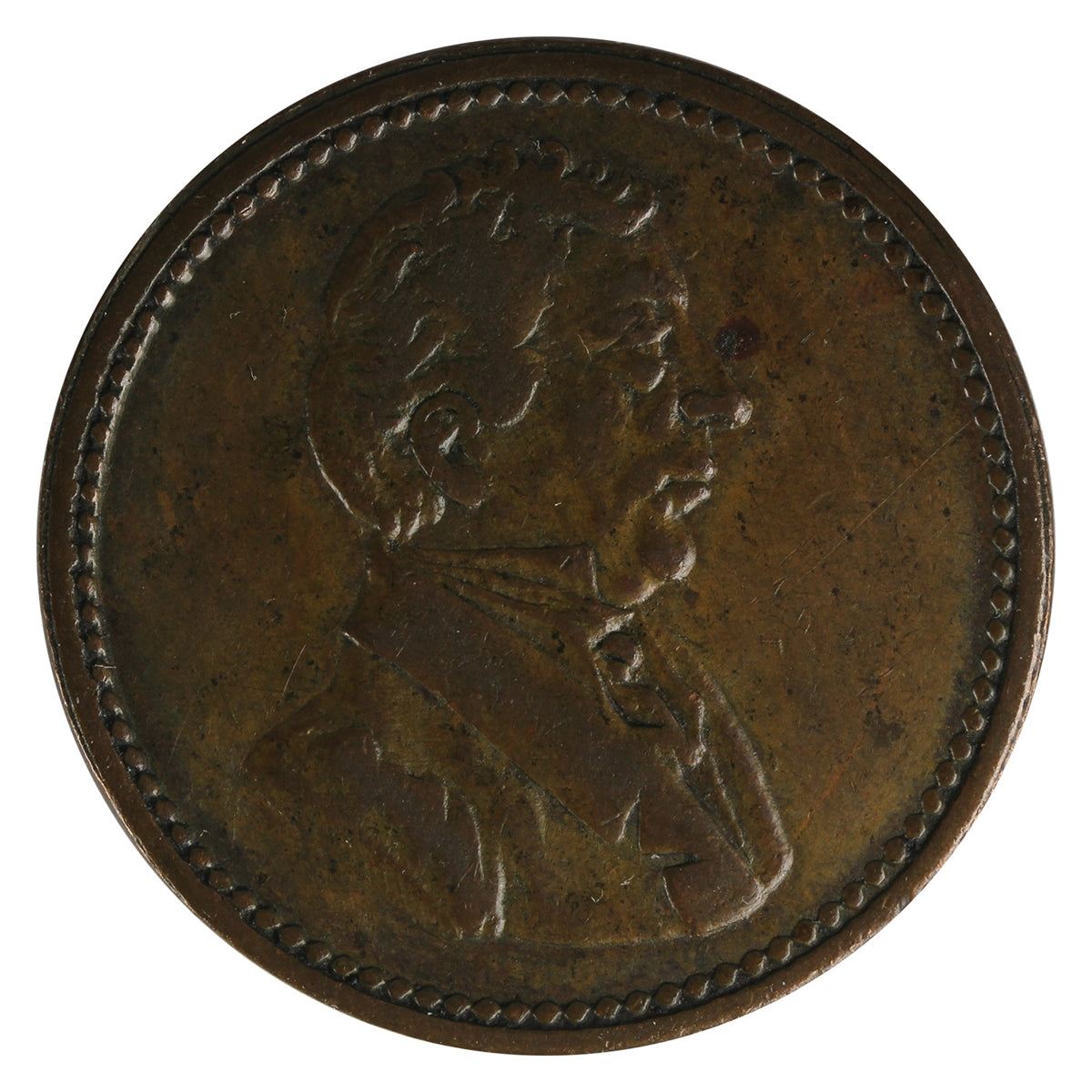LC-58A1 Ships Colonies & Commerce Bust Design Half Penny Token Extra Fine (EF-40) $