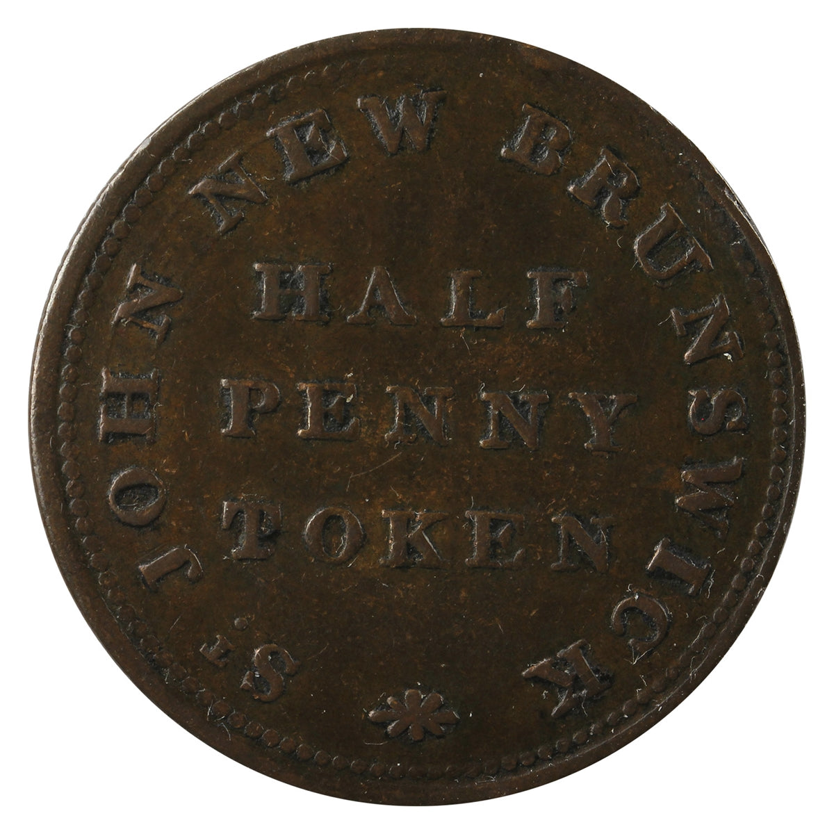 NB-4 For Public Accomodation St. John NB Half Penny Token Extra Fine (EF40) $