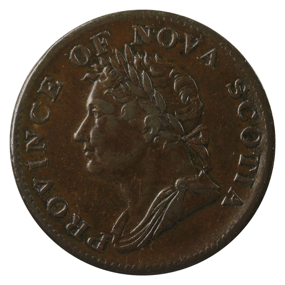 NS-1D3 1832 Nova Scotia George IV Half Penny Thistle Token Extra Fine (EF40) $
