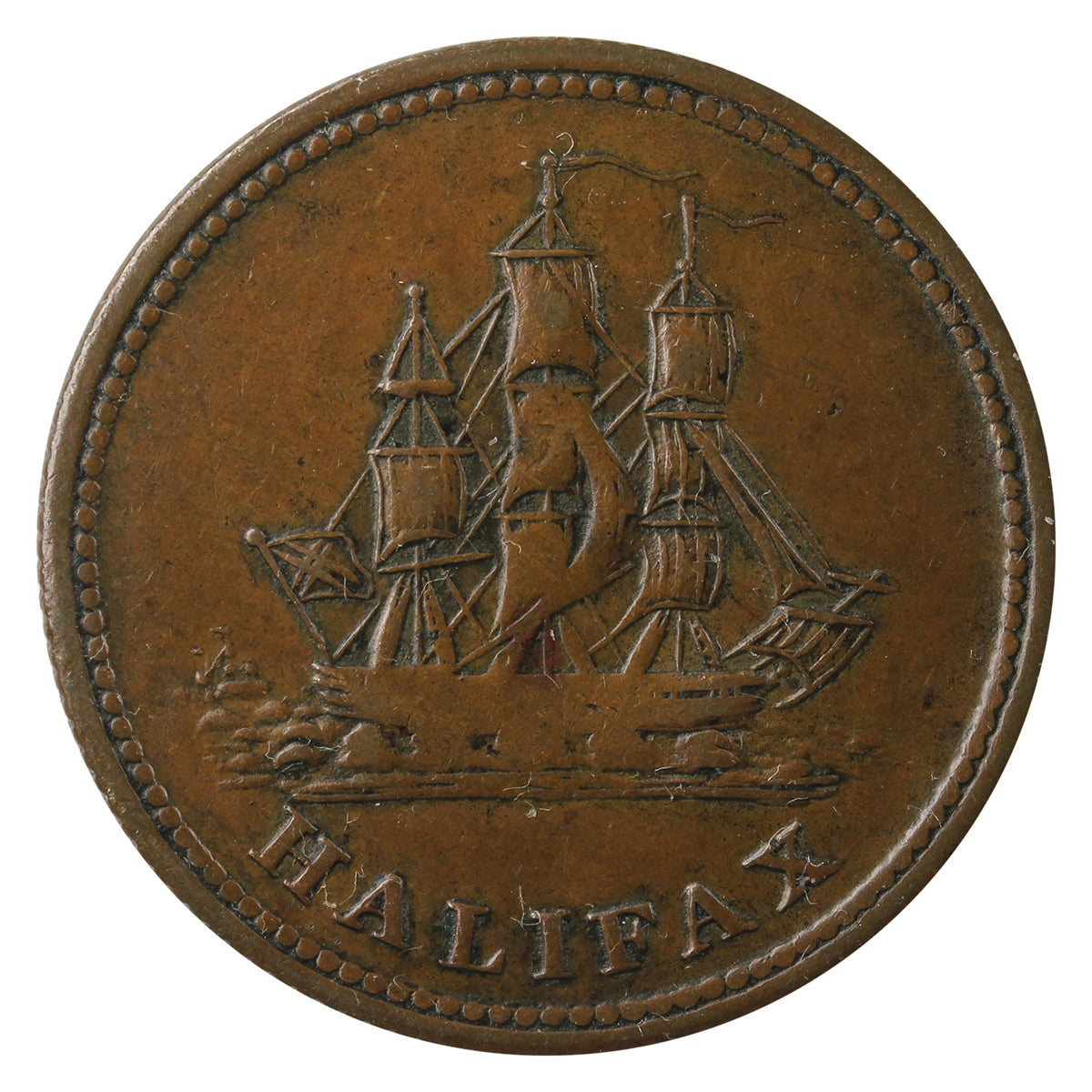 NS-27A2 1815 Nova Scotia Halifax Half Penny Token VF-EF (VF30) $
