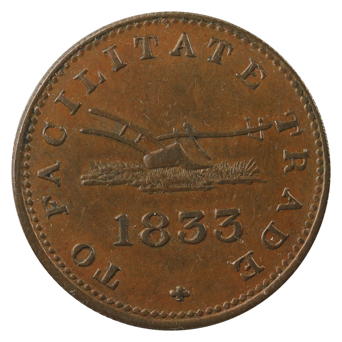 UC-12B2 1833 Upper Canada To Facilitate Trade Half Penny Token EF-AU (EF45) $