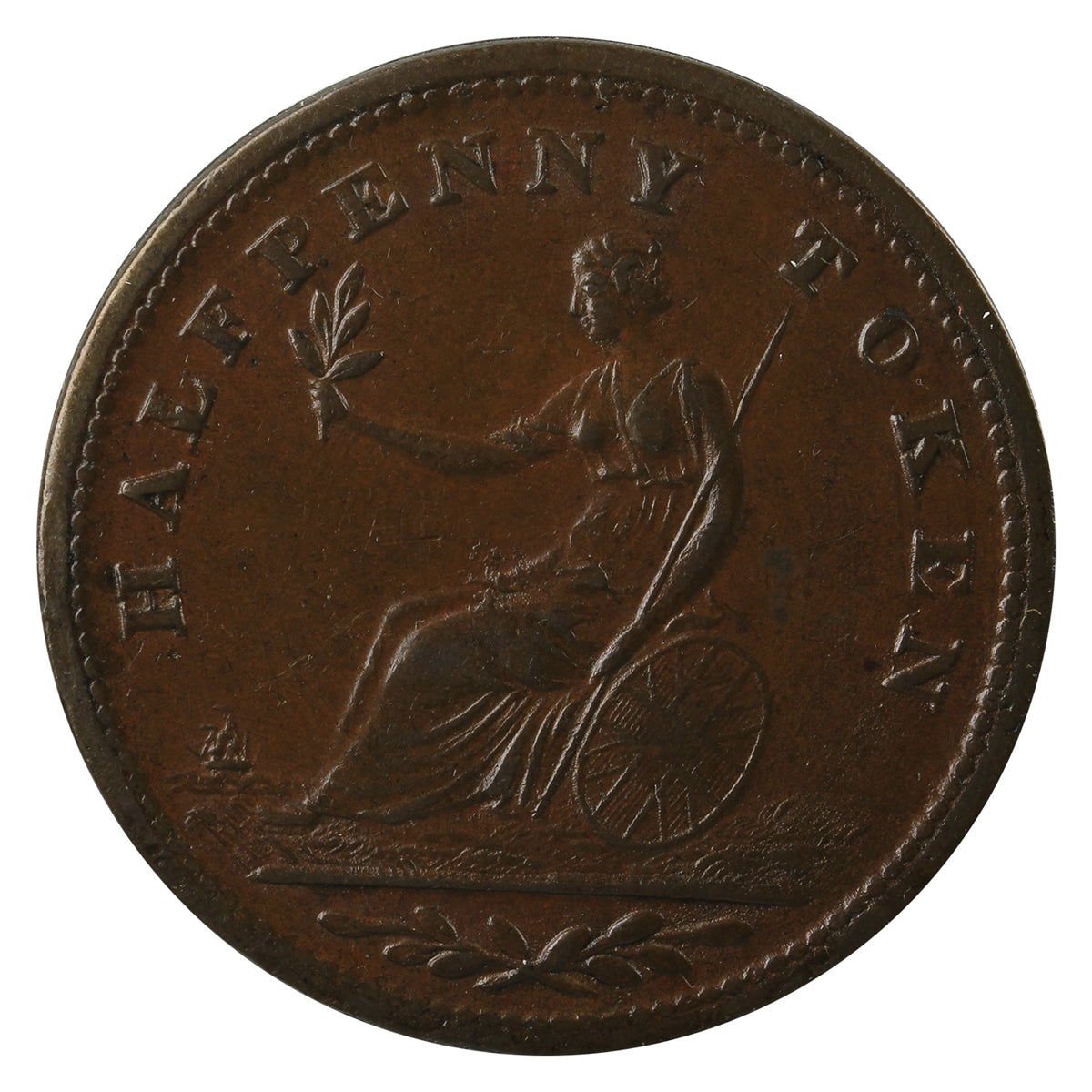 WE-2B4 Wellington Half Penny Token EF-AU (EF45) $