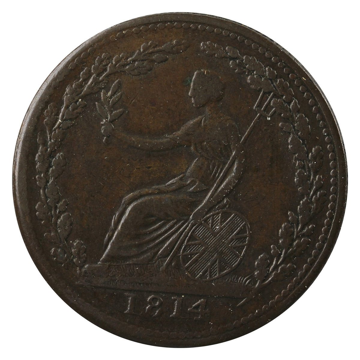 WE-8A2 1814 Wellington Half Penny Token Extra Fine (EF40)