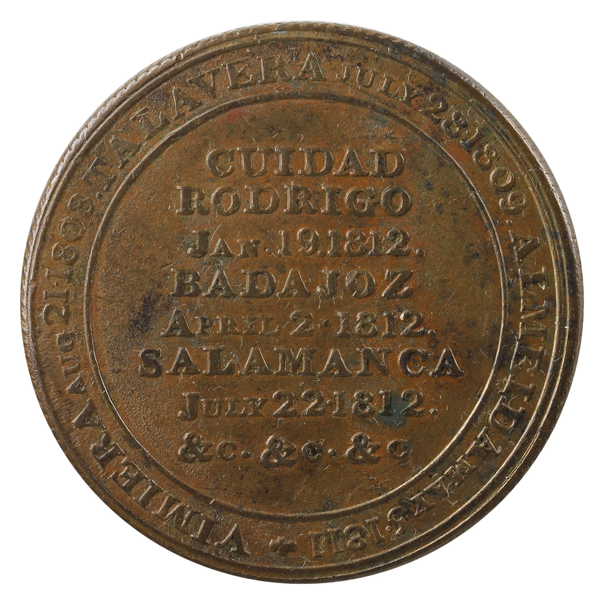 WE-11A6 Wellington Cuidad Rodrigo Badajoz Salamanca Half Penny Token Almost UNC (AU50) $