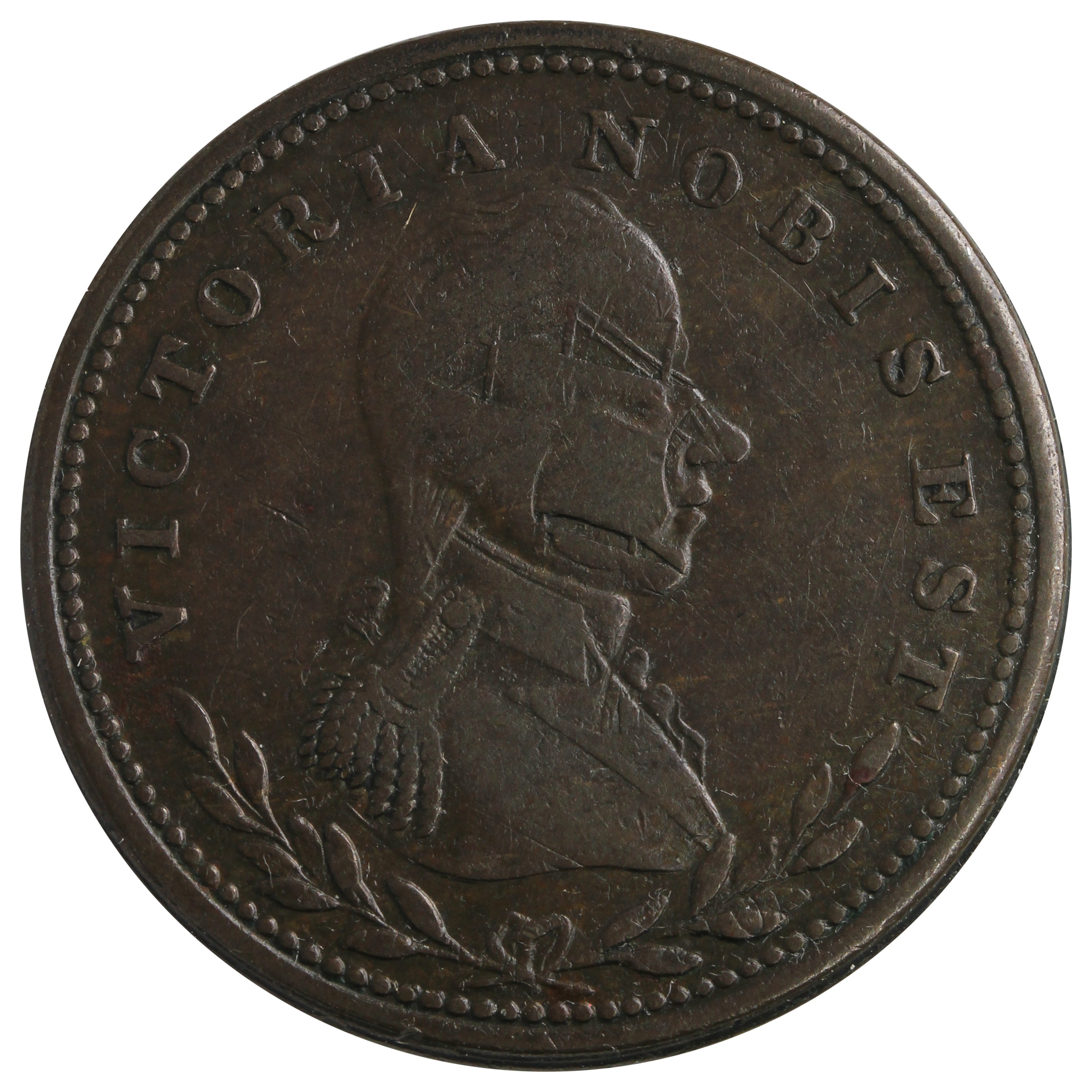 LC-49A1 Lower Canada Imitation Tiffin Token Over Struck on NS-21A