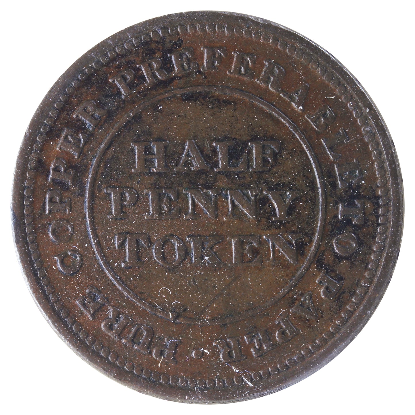 NS-19B2 1813 Nova Scotia Trade & Navigation Half Penny Token ICCS Certified VF30 BR #963