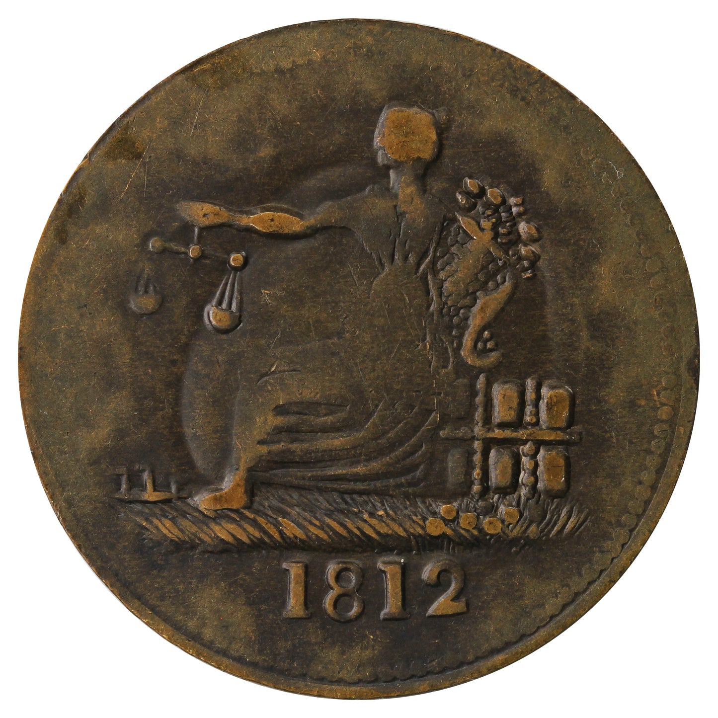 LC-48-1 1812 Lower Canada Tiffin Token AU-UNC (AU55) $