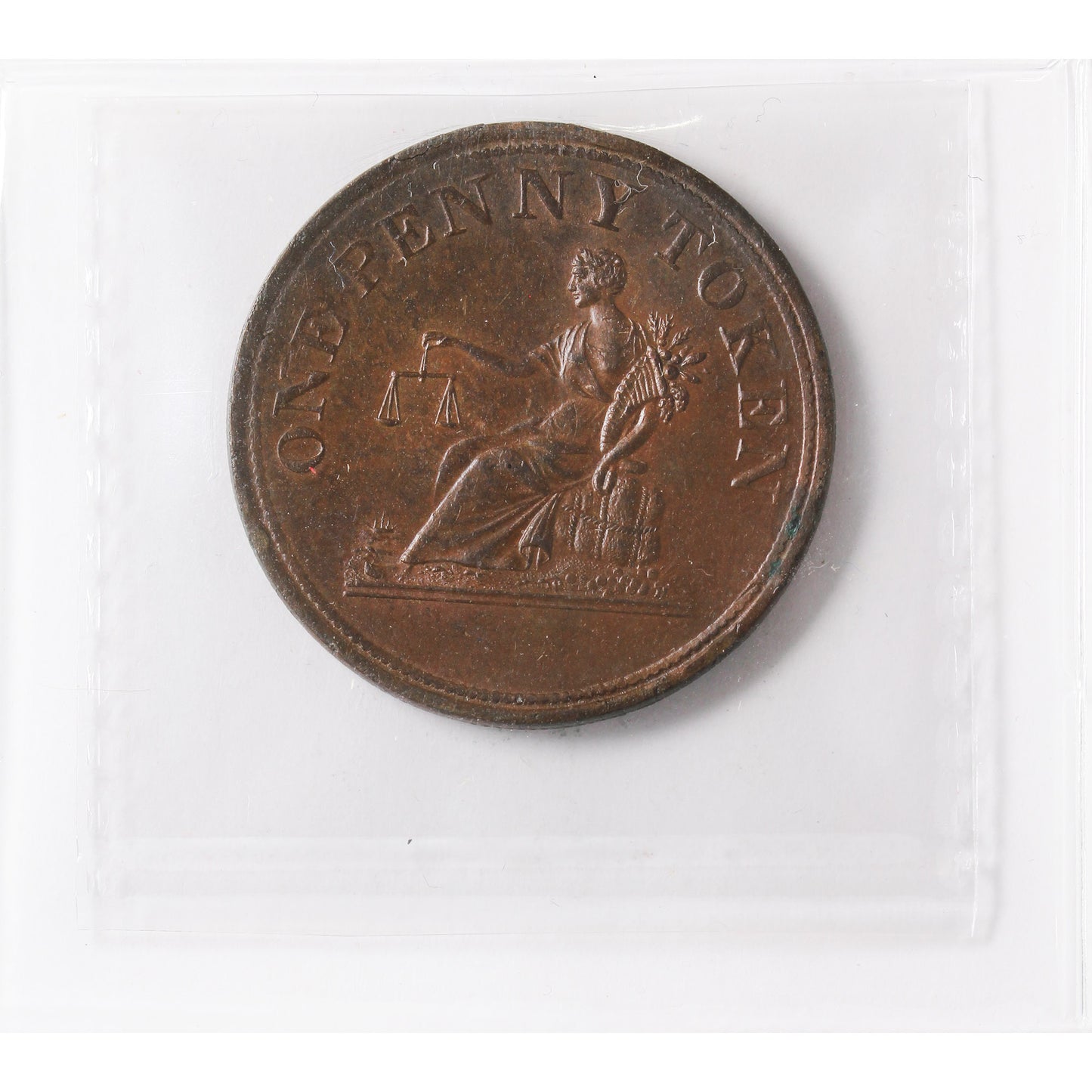 LC-47B1 1812 Lower Canada Thomas Halliday Penny Token ICCS Certified AU55 BR #958