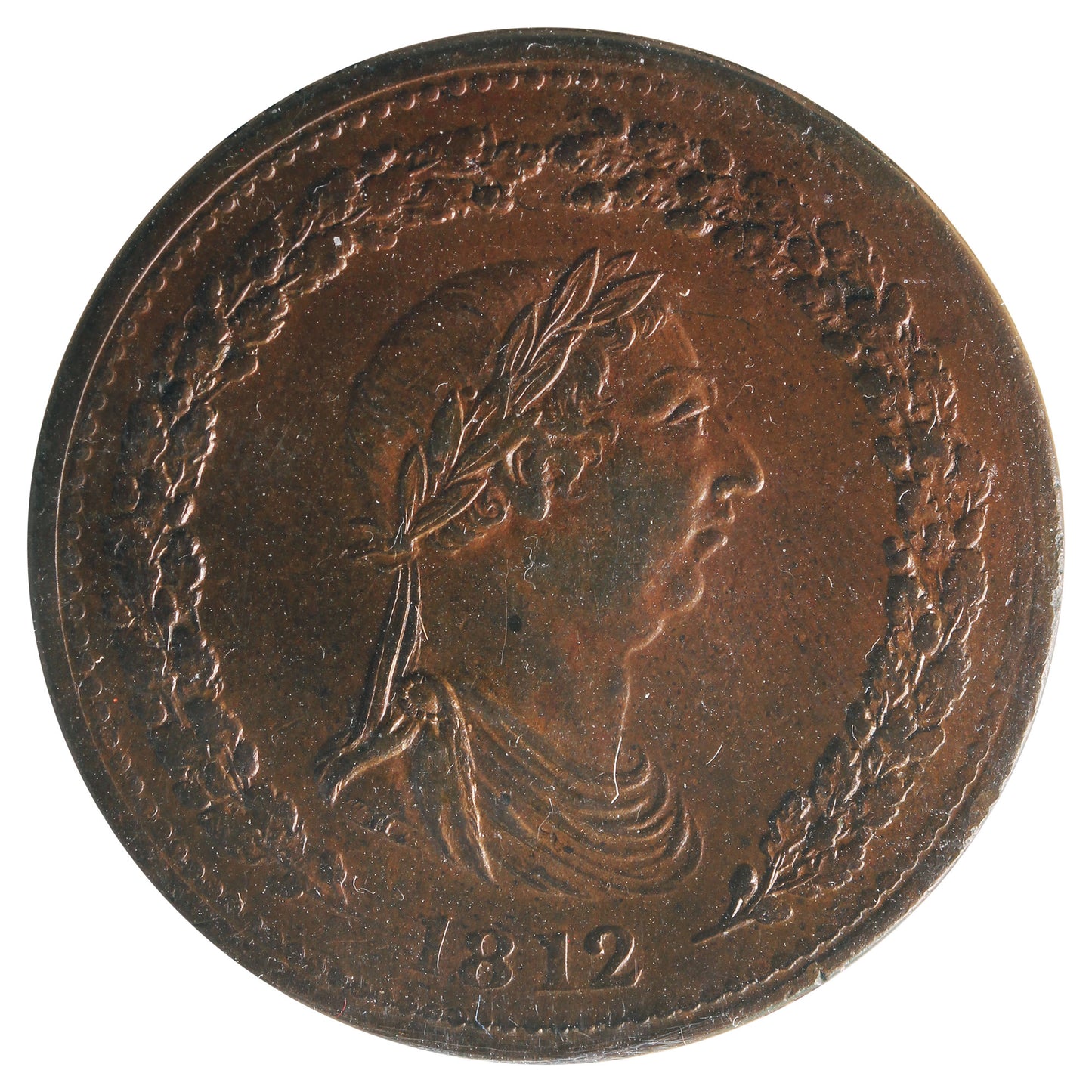 LC-47B1 1812 Lower Canada Thomas Halliday Penny Token ICCS Certified AU55 BR #958