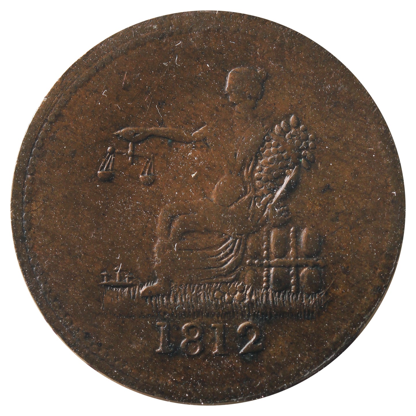 LC-48-2 1812 Lower Canada Tiffin Token ICCS Certified MS60 BR #961