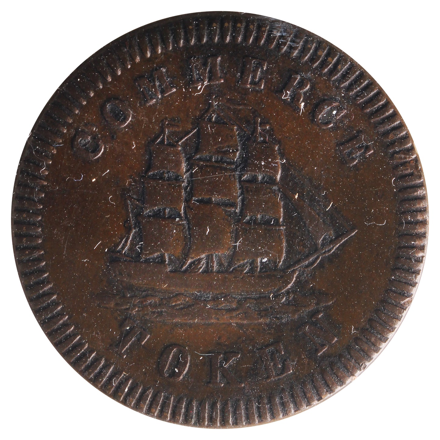 LC-17A1 (1828) Lower Canada Francis Mullins & Son Commerce Token ICCS Certified EF45