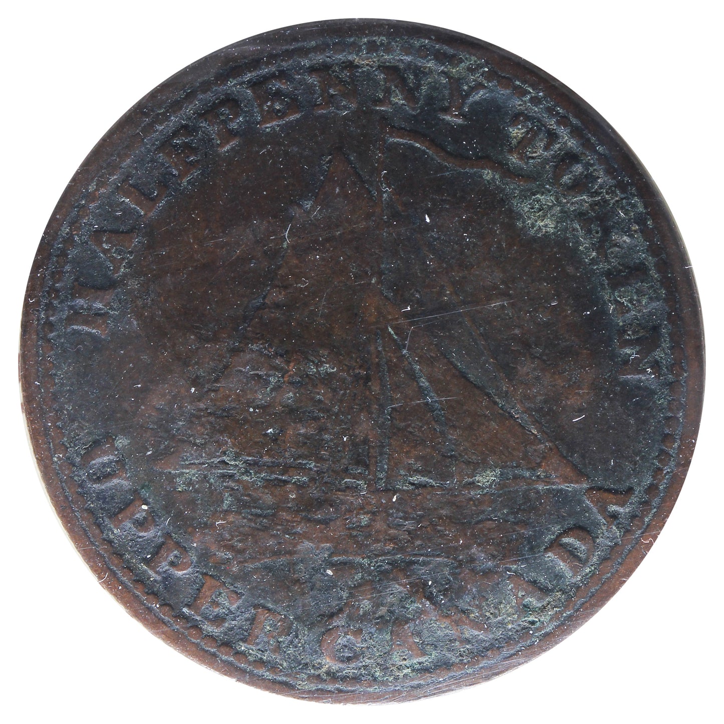 Devins & Bolton Counterstamp Over UC-9A 1820 UC Commercial Change Token ICCS Cert. F12