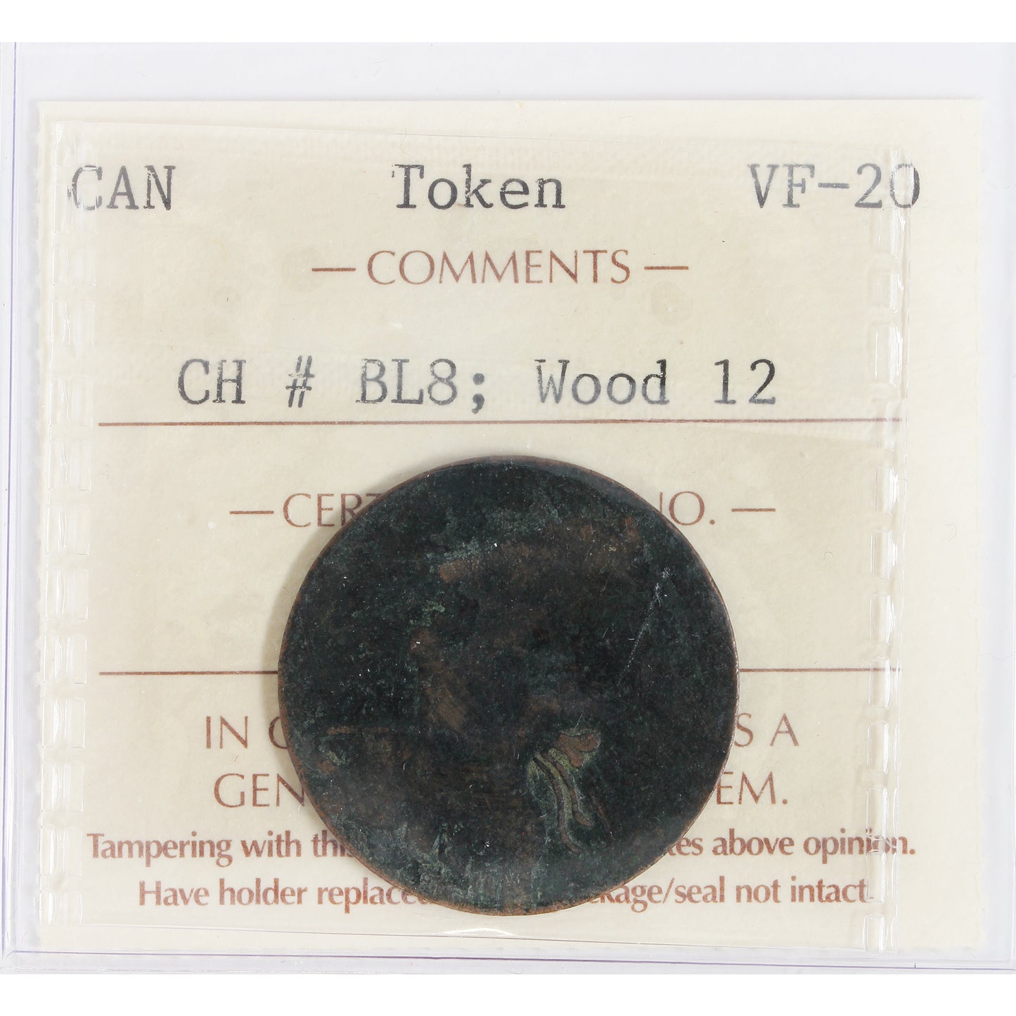 BL-8 Blacksmith Token ICCS Certified VF20 Wood 12