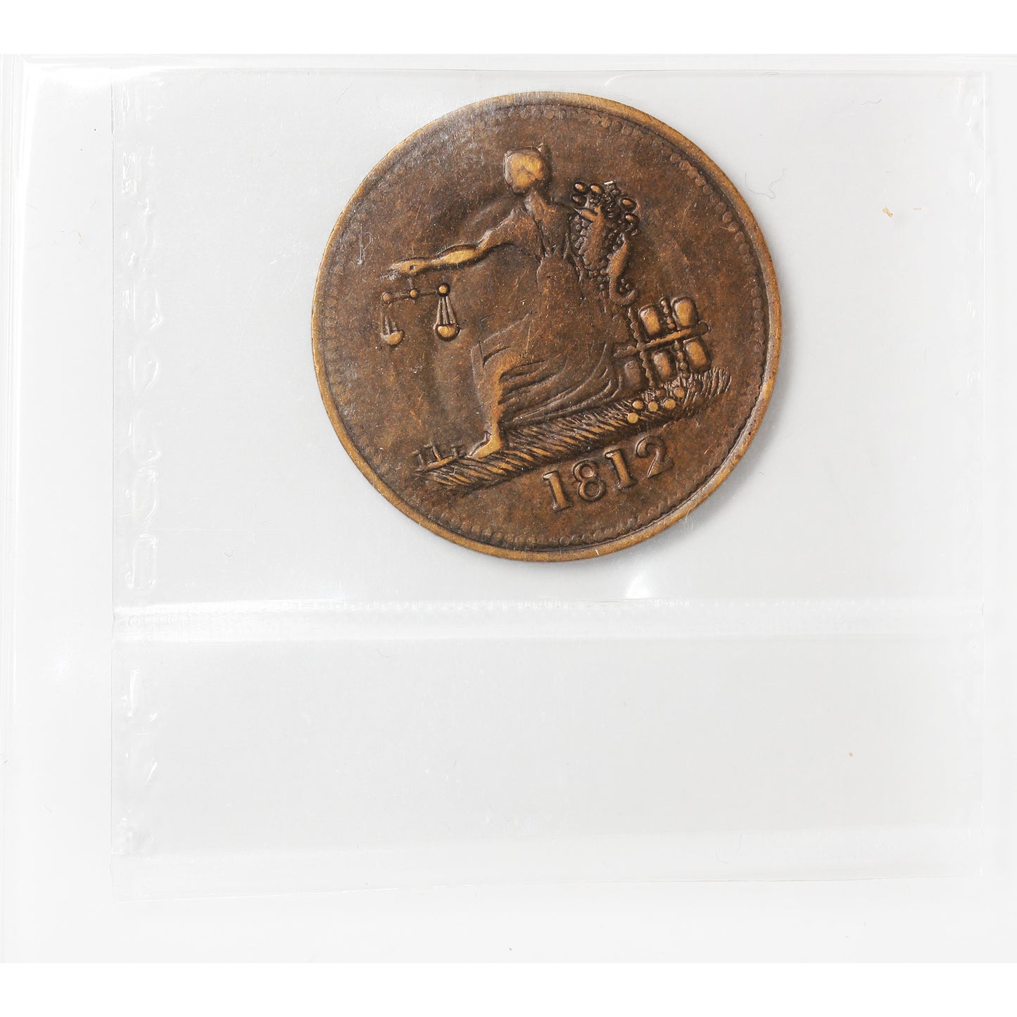LC-48-1 1812 Lower Canada Tiffin Token ICCS Certified AU-50 BR #961