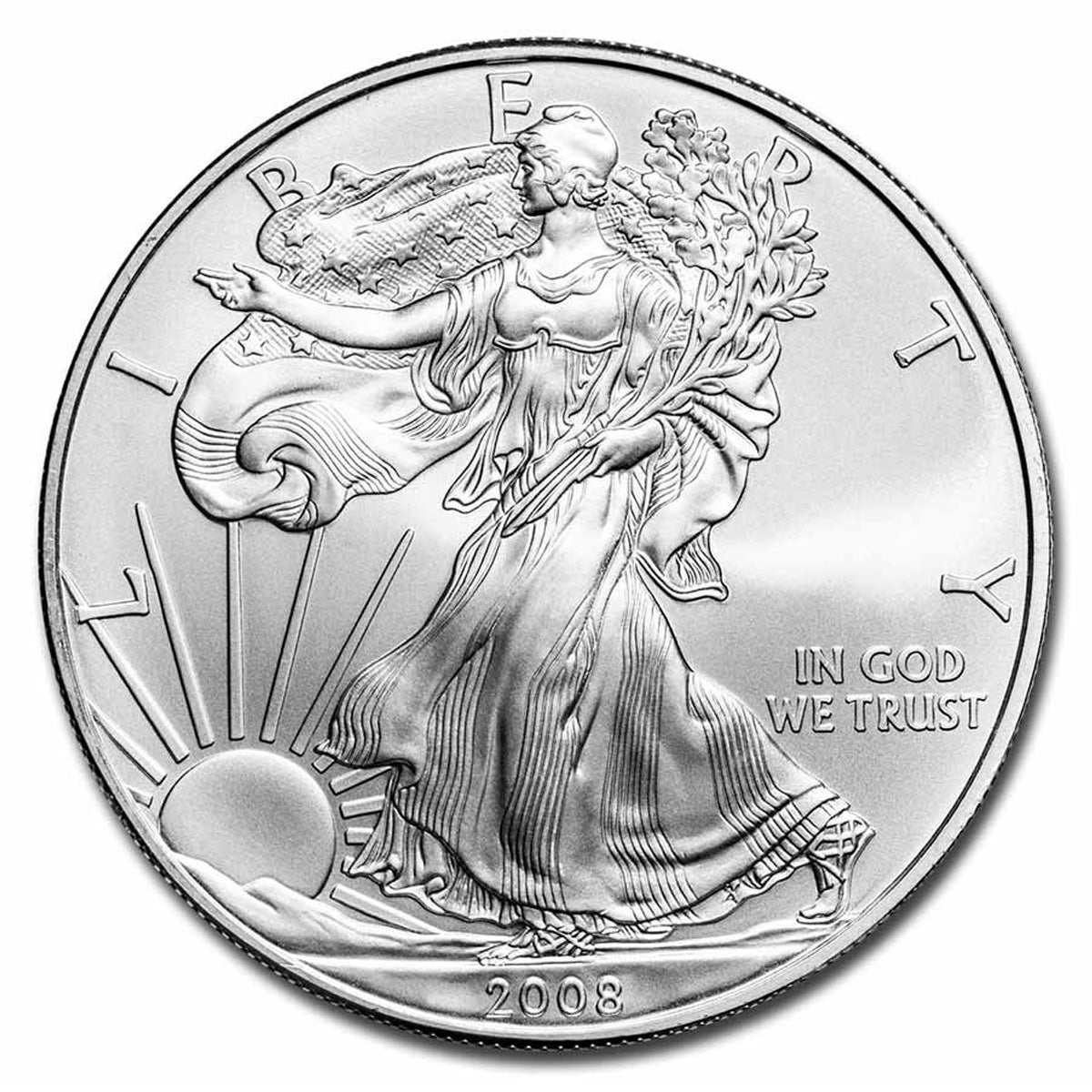 2008 United States $1 American Eagle 1oz. .999 Fine Silver (No Tax) Flaws