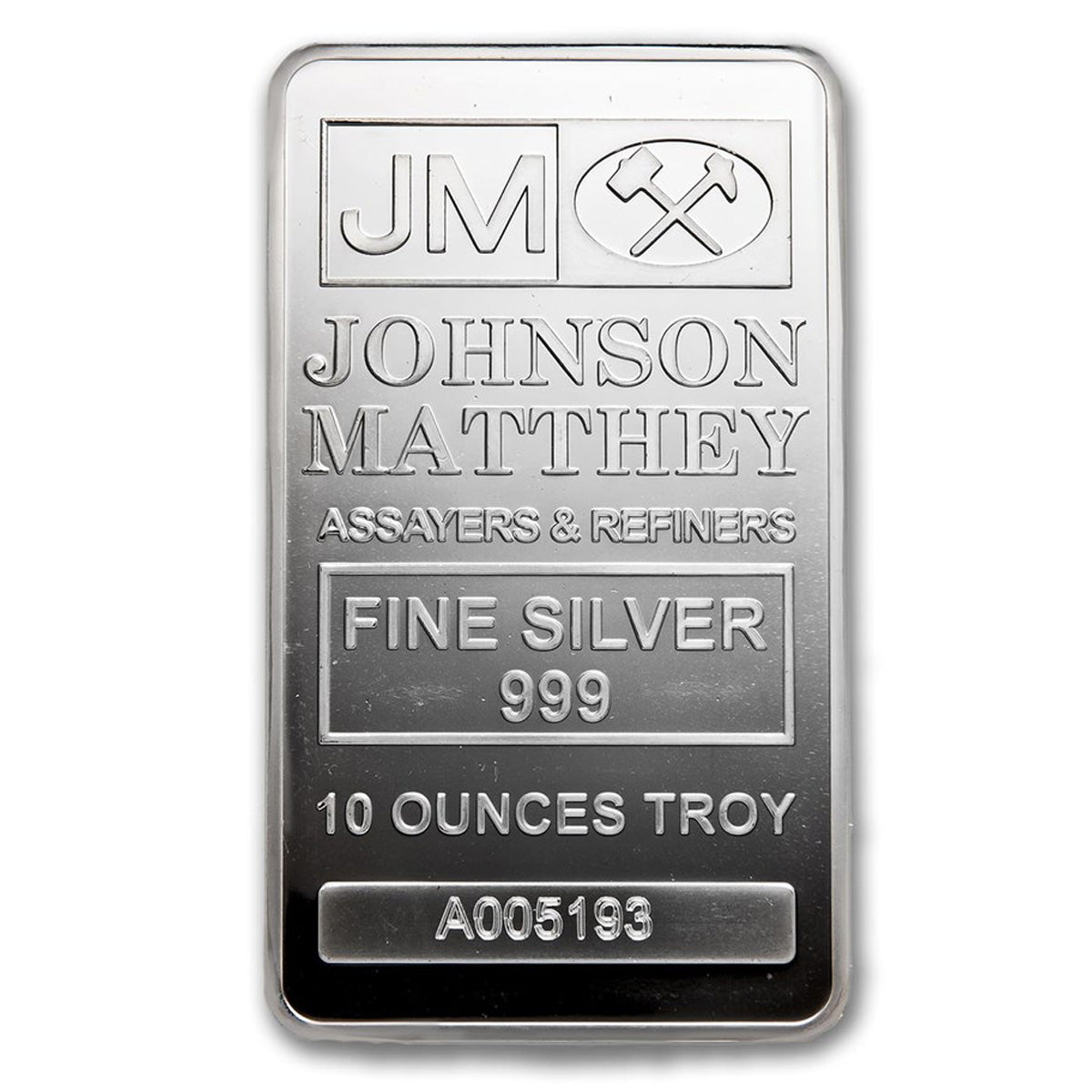 JM Johnson Matthey (~2012) 10oz Silver Bar (No Tax) Seal Worn/Tone Spot