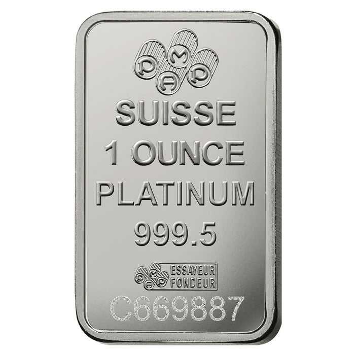 PAMP Suisse 1oz Lady Fortuna .9995 Platinum Bar (TAX Exempt) Scr Package