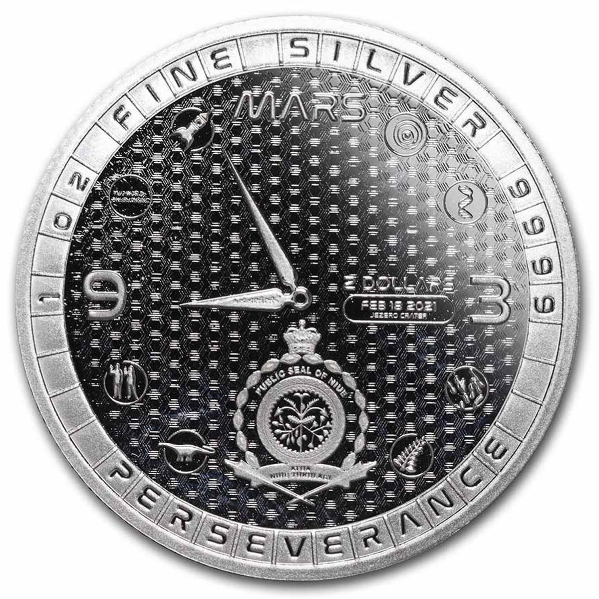 2021 Niue $2 Perseverance Mars Rover 1oz .999 Silver (No Tax)