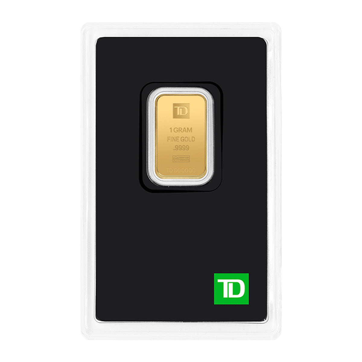 TD Bank 1 Gram .9999 Gold Bar in New Style Package (No Tax)