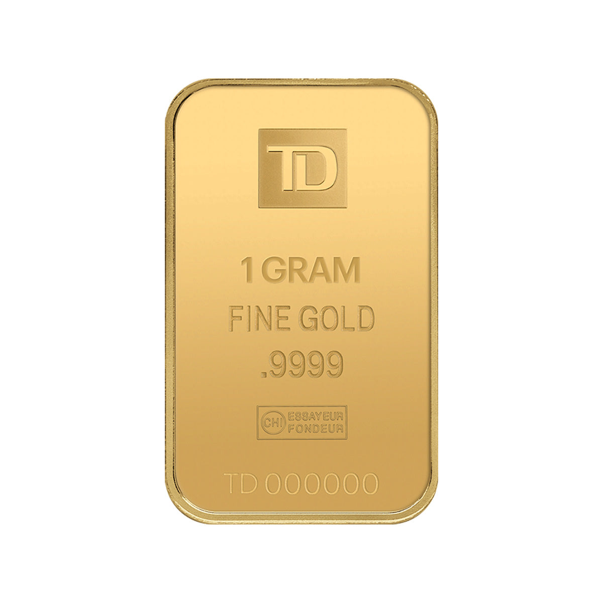 TD Bank 1 Gram .9999 Gold Bar in New Style Package (No Tax)